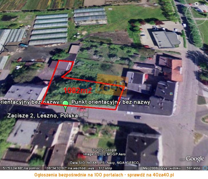 Działka na sprzedaż, 1082 m2, cena: 399 000,00 PLN, Leszno, kontakt: 607947214