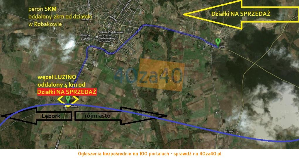 Działka na sprzedaż, 1158 m2, cena: 10 000,00 PLN, Robakowo, kontakt: 506062223