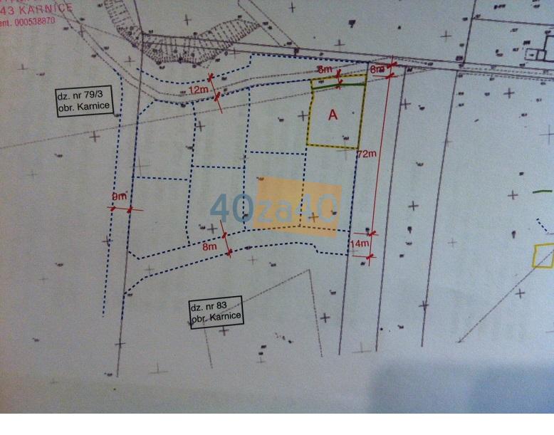 Działka na sprzedaż, 972 m2, cena: 48 600,00 PLN, Karnice, kontakt: 504259213