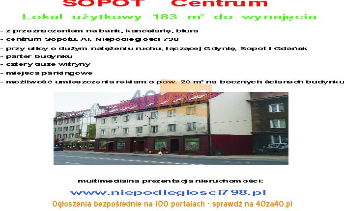 Lokal do wynajęcia, cena: 12 500,00 PLN, Sopot, kontakt: 507 020 431